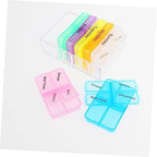 Portable Day Pill Organizer Cell Storage Easy-Access Compartmental Design for Vitamins and Medication Hard Travel-Friendly Daily Medication Case