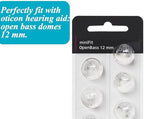 Hearing Aid Domes for Oticon Replacements, Oticon Minifit Open Bass Vent Domes (12 mm/2 Packs）, Universal Domes for Oticon Hearing Aid Supplies. (12MM Open BASS Vent)