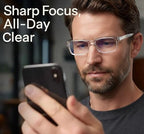LUR READING GLASSES 6 Pack Spring Hinge Comfort Plastic Readers (Clear)