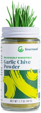 Gourmend Foods Organic Garlic Chive Powder – Certified Low FODMAP, Filler Free, Gluten Free, 100% Natural, No Corn Starch, Maltodextrin, "Flavors" or Other Fillers