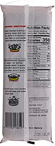 JFC Buckwheat Noodles, Japanese, Yamaimo Soba with Yam, 10.58-Ounce (Pack of 6)