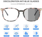 YIMI Blue Light Blocking Glasses Photochromic Sunglasses for Women Men Full Frame Anti UV Ray Filter Computer Gaming Glasses