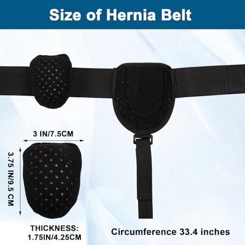Hernia Belts for Men Inguinal, Adjustable Inguinal Hernia Support for Men Suit Both Left And Right Side, Hernia Truss Provides Concealed And Comfortable Support With Removable Compression Pads