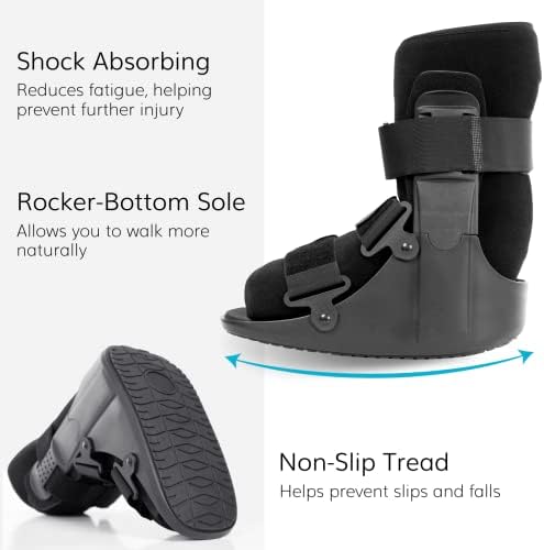 BraceAbility Short Walking Boot - Orthopedic Medical Walker Cast for Broken Toe Injuries, Sprained Ankles, Metatarsal Stress, Post-Op Support Left or Right Foot Fracture Shoe Fits Men and Women (M)