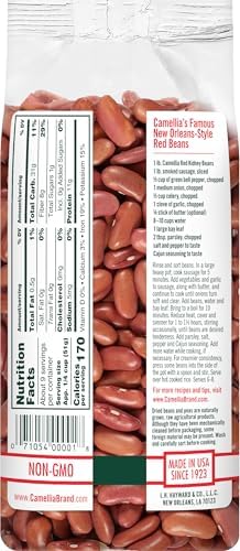 Camellia Brand Dried Red Kidney Beans – Premium Non-GMO Dry Beans for Red Beans and Rice, High Protein Plant-Based Food for Chili, Soups, Salads, Meal Prep, and Cajun Cooking 1 Pound (Pack of 2)