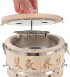 FRCOLOR Portable Moxibustion Box for Abdomen with Adjustable Holder Moxa Burner Case for Neck Back Chest Pain Relief at Home Compact and Lightweight Design