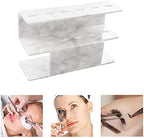 6 Holes Tweezers Holder Eyelash Extension Supplies Display Stand, Marble, 1 Pc