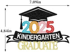 Congrats Grad Cake Topper 2024 Congrats Grad Cake Decor 2024 High School/College/Senior Graduation Party Decorations Supplies (kindergarten, black 25)