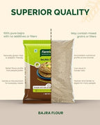 Farm Veda Bajra Flour - 1kg | 100% Natural Pearl Millet Atta | Gluten Free, Stone Ground, High Fibre | No Maida, No Preservatives | Healthy Multigrain Flour for Roti, Chapati & Indian Recipes