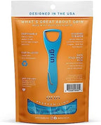 GRIN Tongue Cleaner, 32 Count, Disposable Tongue Cleaner, Hygienic Scraper, Recycled Plastic, Clean Tongue, Promote Fresh Breath, Includes Safe Fold- Back Tooth Pick
