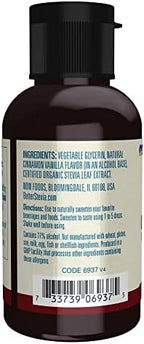 NOW Foods, Better Stevia, Liquid Zero-Calorie Sweetener, Cinnamon Vanilla Flavor, Certified Non-GMO, 2 Fl Oz