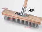 Wire Floor Brush Replacement Head Long Stiff Hair Stainless Steel Wire Brush Heavy Duty Outdoor Broom Head Deck Brush For Kitchen Bathroom Concrete Floor Patio Pavement Moss Tile Scrubbing Brush