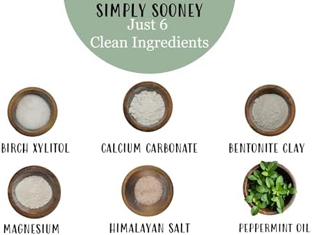 Simply Sooney Remineralizing Organic Vegan Fluoride Free Tooth Powder Peppermint Formula I Stronger Teeth I Fresh Breath I with Xylitol (1.52 Ounce (Pack of 1))