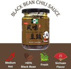 NPG Authentic Sichuan Black Bean Chili Sauce 7 Oz, Medium Heat, Tangy, and Fermented, Ready to Use Hot Sauce for Topping, Dipping, and Cooking, Premium Chinese Condiment