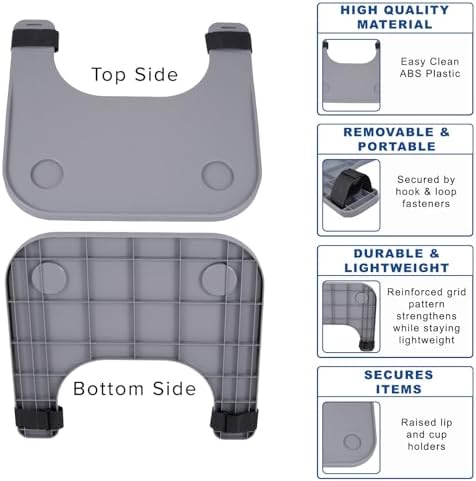 AlveyTech Wheelchair Tray Table with Cup Holder - Fits 18-20 Inch Wide Standard Wheelchairs Like Drive, Golden, & Invacare, Universal Removable Lap Desk for Adults Eating Reading Resting