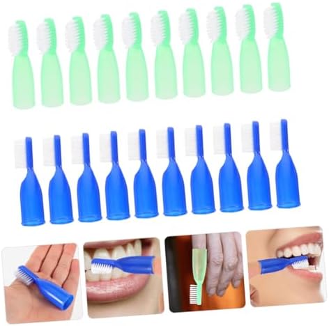 MERRYHAPY 20pcs Mini Toothbrushes for Prison Use Extra Soft Prison Toothbrushes Finger Sleeve Portable