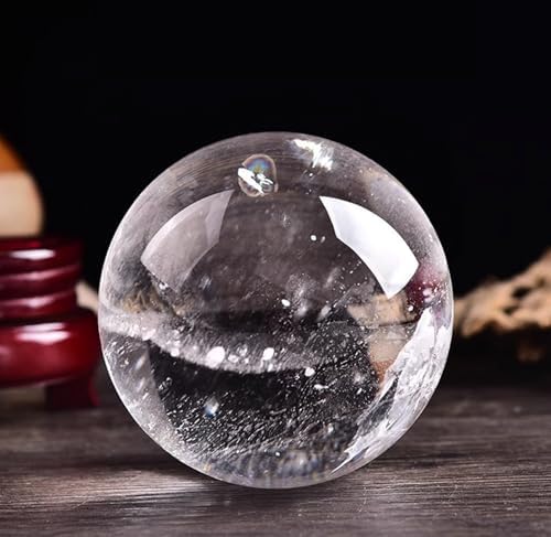 Handcrafted Crystal Ball with Stand,Natural Clear Quartz Stone Ball for Feng Shui Divination,Photography Prop Elegant Home Party Decor,1.57"(4cm)
