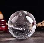 Handcrafted Crystal Ball with Stand,Natural Clear Quartz Stone Ball for Feng Shui Divination,Photography Prop Elegant Home Party Decor,1.57"(4cm)