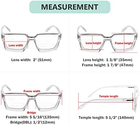 Eyekepper Bifocal Reading Glasses Women - Stylish Bifocal Readers Clear Lens Oversize Frame
