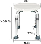 Shower Chair Bath Seat, 330lbs Adjustable Bath Chair, Shower Stools for Seniors, Handicap Bathroom Stool, Round Bathtud Seat, White