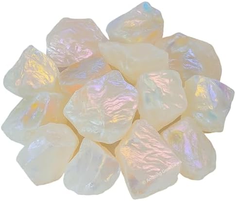 Amazing Gemstone Angel Aura Quartz Raw Crystals and Healing Stones, Natural Rocks for Meditation - DIY Raw Stones and Crystals, 2 Pieces