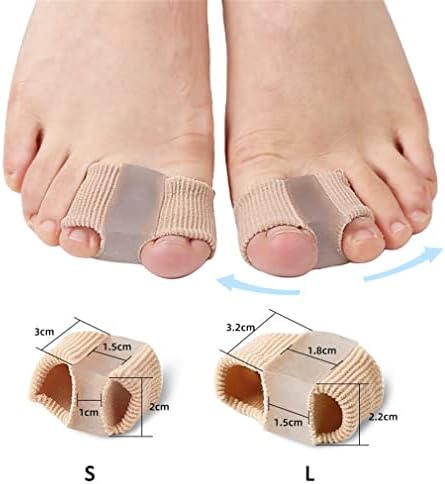 Toe Separator Sleeves, 2 Pairs Soft Breathable Big Toe Corrector with Gel Toe Spacer Cushion, Hammer Toe Overlapping Toes Straightener Sleeves for Big Toe Alignment Bunion Foot Pain Relief (L)