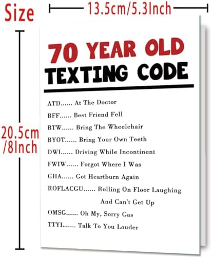 Funny 70th Birthday Card Gifts for Women Men | Humorous Birthday Gifts Decorations for 70 Year Old Dad Mom Grandpa Grandma