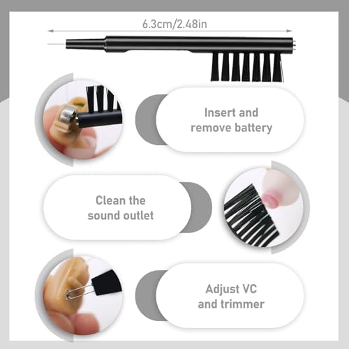 Hearing Aid Cleaning Kit 13 Pcs Hearing Aid Cleaner Black Hearing Aid Cleaning Tools,Hearing Aids Cleaning Kit Includes Hearing Aid Cleaning Brush,Magnifier,Ventilation Rod,Screwdriver,Storage Bag