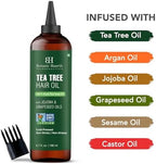 Botanic Hearth 100% Pure Tea Tree Hair Oil For Hair Growth & Hair Treatment Oils 6.7 Fl Oz | Infused with coconut Oil | Hair Oil Repairs Dry Damaged Hair, Strengthening, Healthier | All Hair Types
