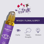 Third Eye Chakra Essential Oil Roll-On Blend by Aromafume | 10ml/0.33 fl oz | Ajna | Aromatherapy Oils for Chakra Balance | Rose & Juniper Extracts | Amethyst Incense for Meditation, Yoga, Reiki