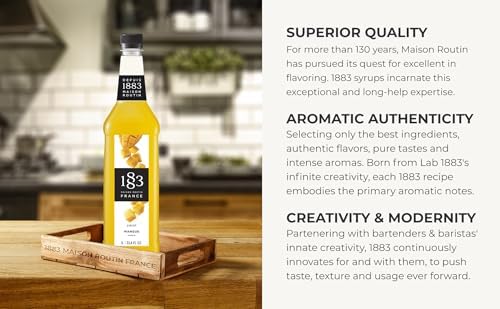1883 Mango Syrup for Drinks, Made in France, 1 Liter Plastic Bottle