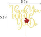 Thank You for All You Do Cake Topper, We Appreciate You Decorations, Teacher/Nurse/Doctor Appreciation Graduation Party Decorations, Gold Glitter