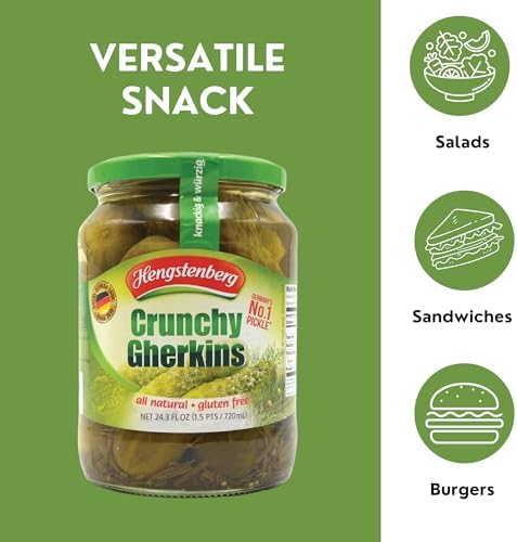 Hengstenberg Crunchy Gherkins, 24.3 Ounce (Pack of 12)