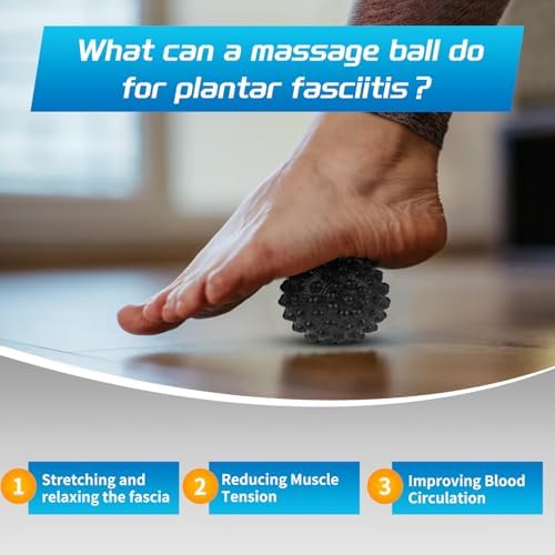 Upgraded Plantar Fasciitis Night Splint Sock with Massage Ball for Plantar Fasciitis Relief, Soft & Comfortable Foot Brace for Achilles Tendonitis Heal Spur Foot-drop Flat-arch for Women and Men, Medium-Black