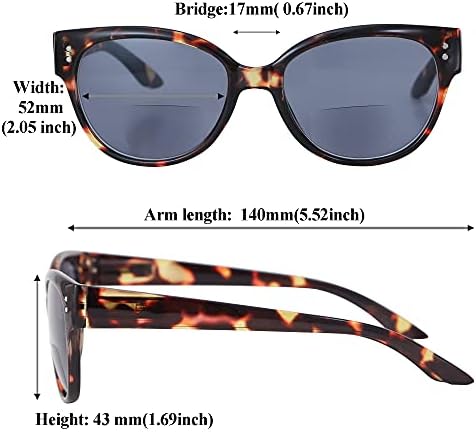 EYEGUARD Bifocal Reading Sunglasses UV400 Protection Readers for Women Comfortable Stylish Reading glasses (Tortoise +2.75)