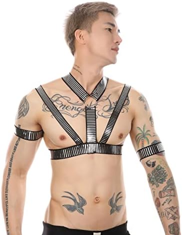Men's Chest Harness Sexy Body Belt Bondage Punk Fancy Costume Fetish Erotic Clothing Accessories Silver