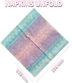 40 Pcs Mermaid Napkins Paper Mermaids Themed Birthday Party Napkins Mermaids Scales Pattern Napkin Mermaid Gender Reveal Party Decor