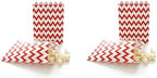 50pcs White and Red Striped Paper Bags, 5 x 7 Inches Food Safe Party Favor Treat Bag for Sweets Candy Biscuits Chocolates Birthday Wedding Christmas Gifts