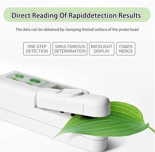 Portable Chlorophyll Meter,Handheld Chlorophyll Analyzer,LCD Display,Measurement Area Ф10mm,USB Data Export,for Testing Plant Chlorophyll,with Suitcase