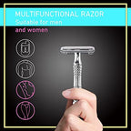 BAILI Classic 3-Piece Double Edge Safety Razor Wet Shaving for Men Women with Platinum Blade and Mirrored Travel Case BD176