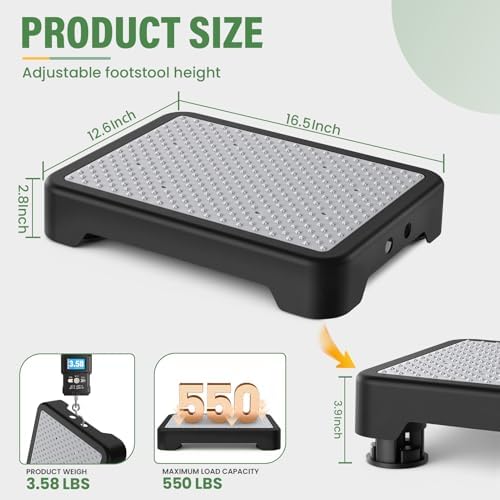 SOYO Mobility One Step Stool, Heavy Duty Indoor Outdoor Non-Slip Small Step Platform Assistive Device for Adult Elderly, Standing Support and Step Riser for Car, Bed, Door, Stair, Bathroom, Black-Gray