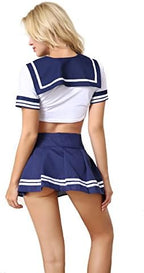 ANJAYLIA Women Lingerie Schoolgirls Outfit Lingerie Roleplay Cosplay Sailor Costumes with Socks