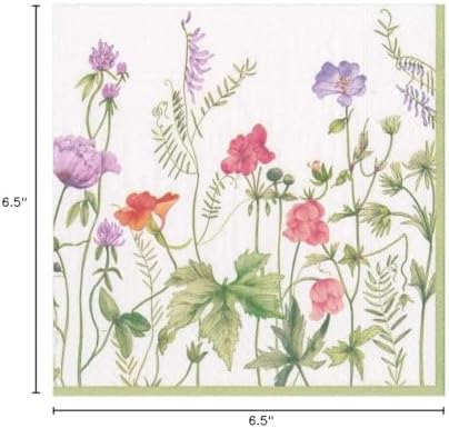Caspari French Floral Paper Luncheon Napkins - 20 Per Package