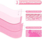 JMU 125 Pack Dental Bibs, Pink Dental Bibs Disposable 3-Ply, 13" x 18" Patient Bibs Medical Tray Covers