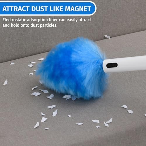 Electric Duster Brush, Rechargeable 360° Spin Electric Feather Duster Cleaner Cleaning Brush, Reusable Small Duster Motorized Dust Wand for Car Interior, Office, Furniture