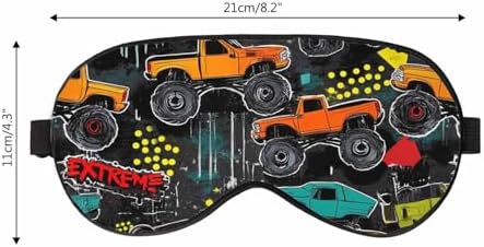 Monster Truck Car Sleep Eye Mask Wheel Auto Abstract Grunge Cracked Shabby Dots Men Women Sleep Mask with Adjustable Strap Eye Cover Eye Shade for Travel, Nap,Meditation