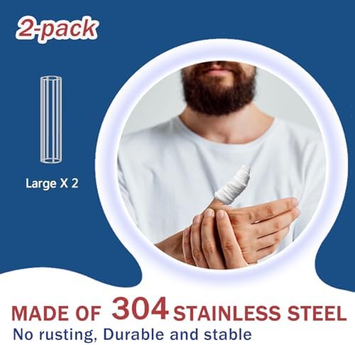 2 Pcs Tubular Gauze Metal Applicator Cage Metal Cage Applicator Tube Gauze Bandage Tubular for Homes, Offices, and Hospital (Large X 2 Pcs)