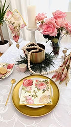 AM Décor - 20 Count Soft 3-Ply Tissue Decoupage Luncheon Paper Napkins -13" x 13" (Unfolded) (Rosalia, 13x13 Inch (Pack of 20))