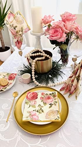 AM Décor - 20 Count Soft 3-Ply Tissue Decoupage Luncheon Paper Napkins -13" x 13" (Unfolded) (Rosalia, 13x13 Inch (Pack of 20))