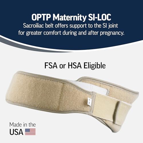 OPTP Maternity SI-LOC Support Belt – Comfortable Compression Pelvic Support Belt For Pregnancy and Postpartum SI Joint Belts for Women, Made in the USA – Small/Medium